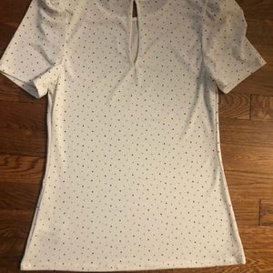 Express NWOT Short Sleeve Poke A Dot Shirt